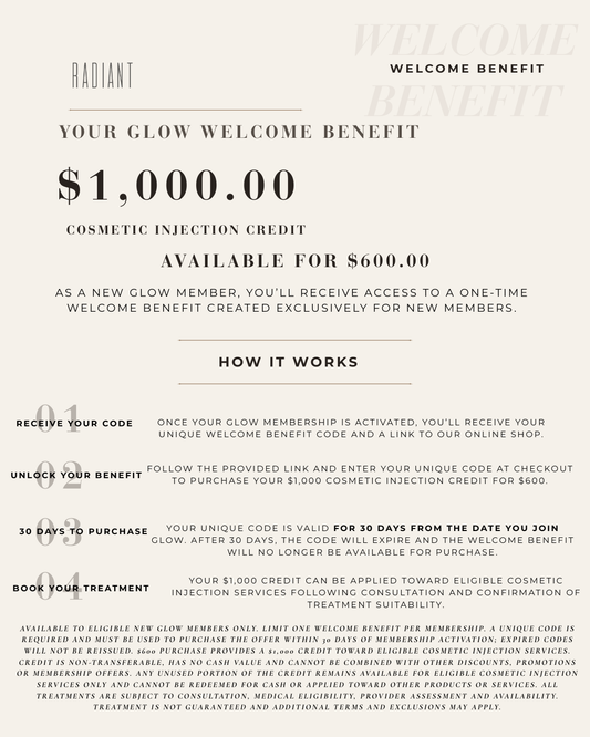 Glow Membership Welcome Benefit