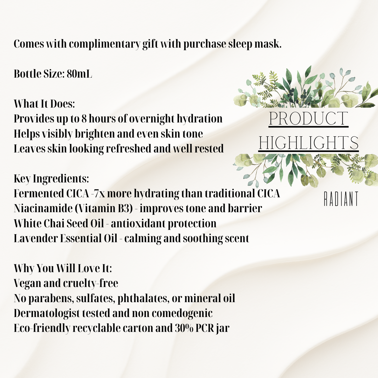 At Home Overnight Skin Nutrition & Eye Mask Gift With Purchase Set